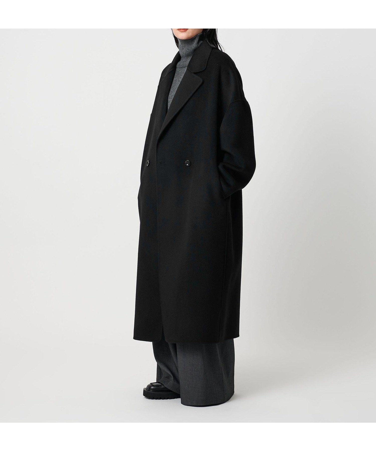 【ユナイテッドアローズ/UNITED ARROWS】のMARW UNITED ARROWS リバー ロングコート インテリア・キッズ・メンズ・レディースファッション・服の通販 founy(ファニー) 　ファッション　Fashion　レディースファッション　Fashion for Women　アウター　Coat / Outerwear Collection　コート・ロングコート・ピーコート　Long Coats, Peacoats & More　エレガント 上品　Elegant　シンプル　Simple, Minimal　スタンド　Stand Collar, Upright Stand　定番　Standard, Basic Item　人気　Popular, Best Seller　フォルム　Silhouette, Form　ポケット　Pocket, Pocket Detail　ロング　Long, Long-Length　ビジネス 仕事 通勤　Business / Work / Commuting　BLACK|ID: prp329100004790059 ipo3291000000034760300