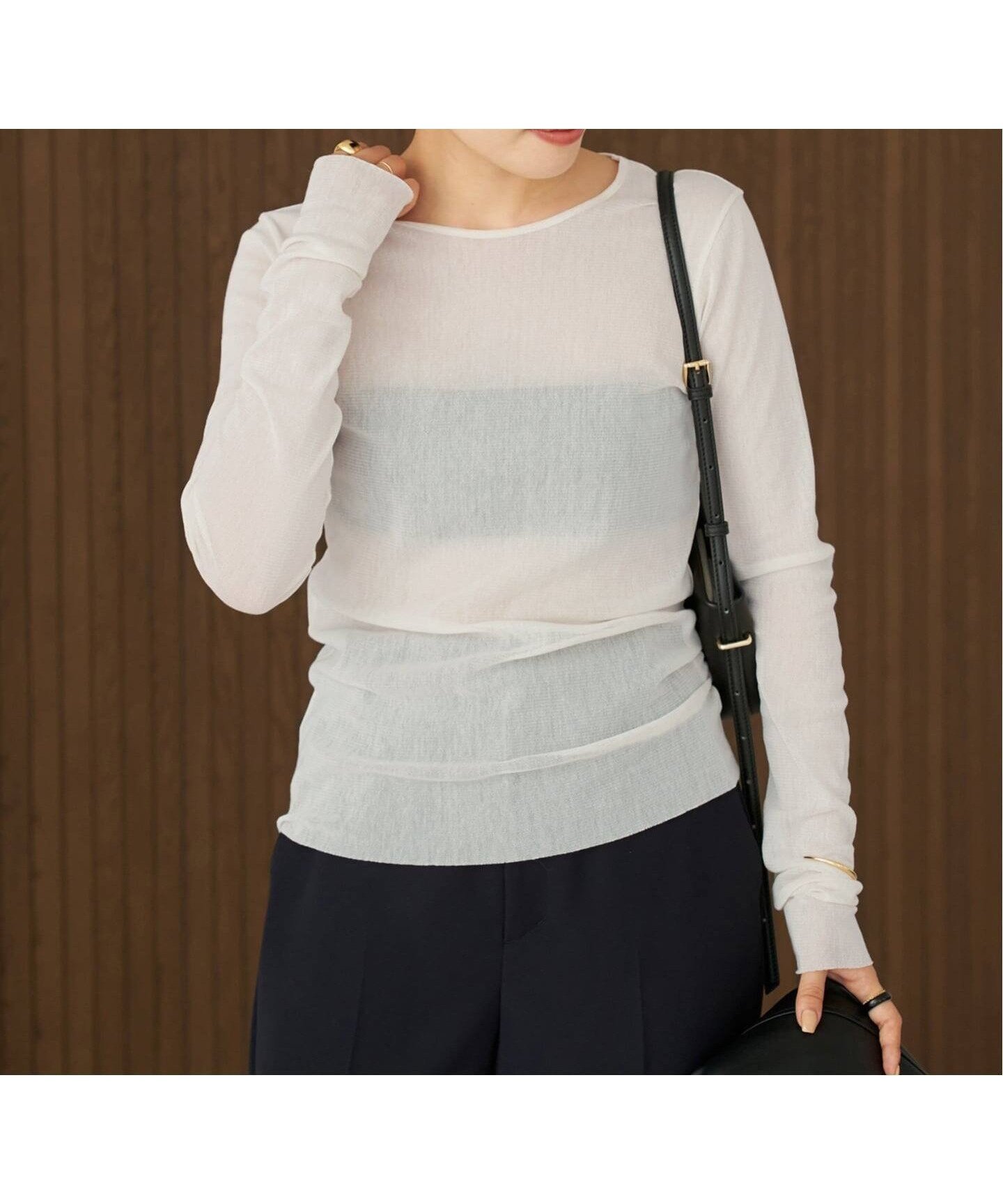 【プラージュ/Plage】の《追加 》Mesh Sheer ロンT 5 インテリア・キッズ・メンズ・レディースファッション・服の通販 founy(ファニー) ファッション Fashion レディースファッション Fashion for Women トップス・カットソー Cut & Sew Tops ロングTシャツ・Tシャツ Longline T-Shirts & Tees シアー Sheer, See-Through シンプル Simple, Minimal ジャケット Jacket, Outerwear トレンド Trend, Trending Now ブレスレット Bracelet, Wristband 再入荷 Restock / Back in Stock ホワイト|ID: prp329100004790072 ipo3291000000034760343