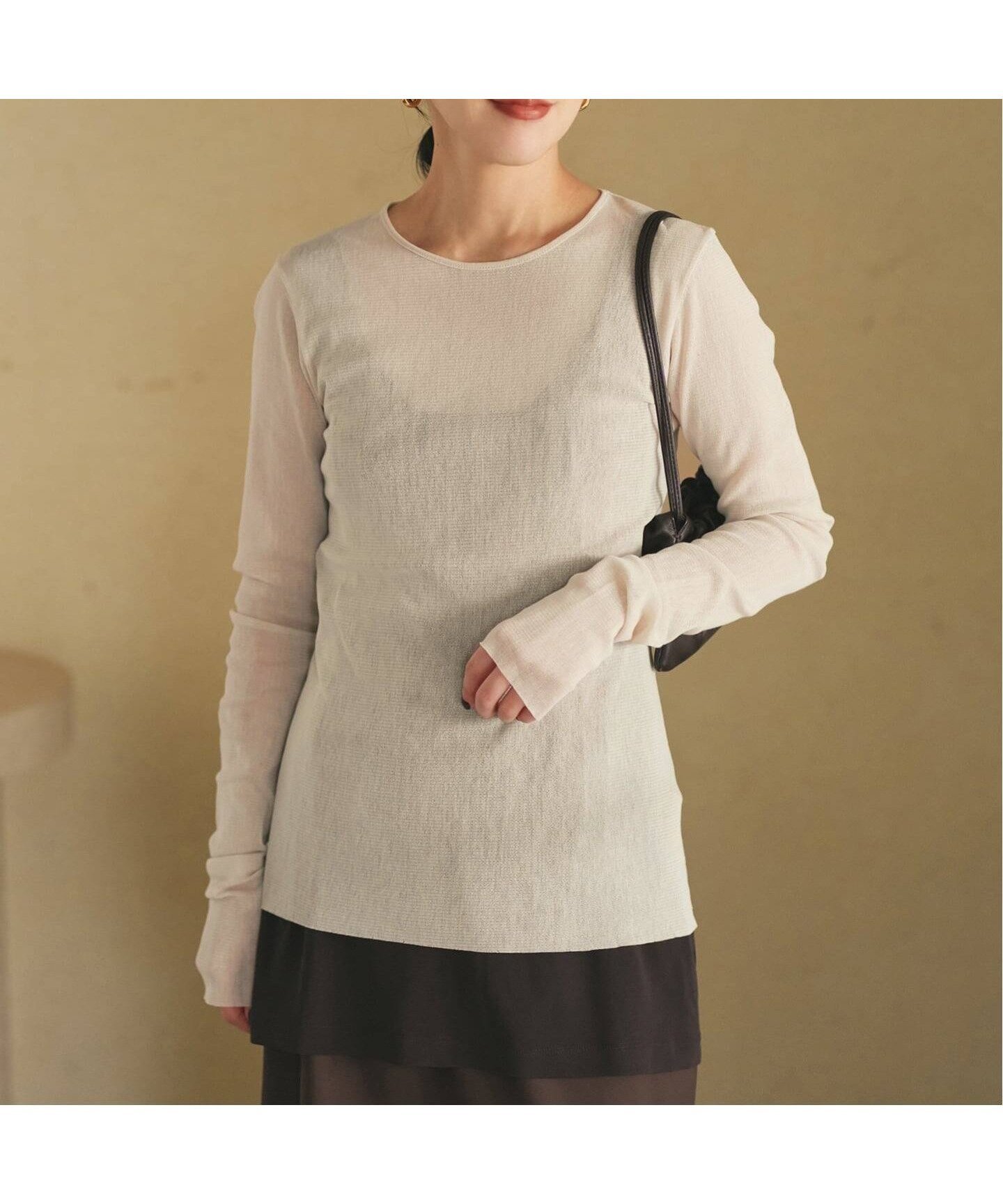 【プラージュ/Plage】の《追加 》Mesh Sheer ロンT 5 インテリア・キッズ・メンズ・レディースファッション・服の通販 founy(ファニー) ファッション Fashion レディースファッション Fashion for Women トップス・カットソー Cut & Sew Tops ロングTシャツ・Tシャツ Longline T-Shirts & Tees シアー Sheer, See-Through シンプル Simple, Minimal ジャケット Jacket, Outerwear トレンド Trend, Trending Now ブレスレット Bracelet, Wristband 再入荷 Restock / Back in Stock ベージュ A|ID: prp329100004790072 ipo3291000000034760344