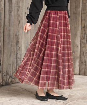 【アールピーエス/rps】のチェックチュールたっぷりフレアースカート 人気、トレンドファッション・服の通販 founy(ファニー) ファッション Fashion レディースファッション Fashion for Women スカート Skirts チェック Check, Plaid, Tartan チュール Tulip, Tulip Motif フレア Flare, Flared フレアースカート Flared Skirt, A-Line Skirt ポケット Pocket, Pocket Detail |ID:prp329100004790084