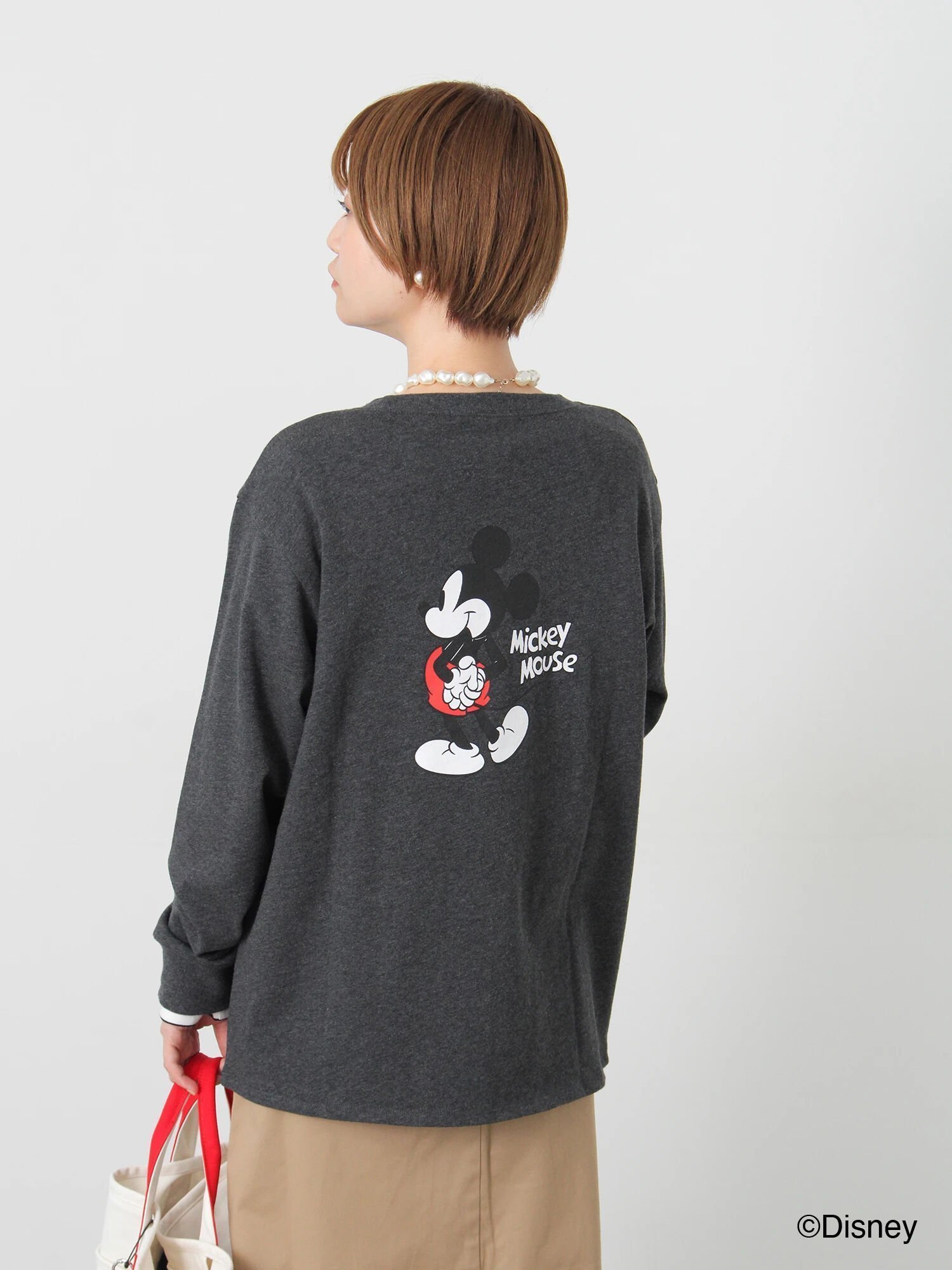 【テチチ/Te chichi】の【Disney】Mickey Mouse/プリント長袖Tシャツ インテリア・キッズ・メンズ・レディースファッション・服の通販 founy(ファニー) ファッション Fashion レディースファッション Fashion for Women トップス・カットソー Cut & Sew Tops シャツ・ブラウス・オフィスカジュアル Elegant Blouses & Button-Ups ロングTシャツ・Tシャツ Longline T-Shirts & Tees イラスト Illustration キャラクター Character, Licensed Characters プリント Print, Printed Pattern 長袖 Long Sleeve, Full Sleeve チャコールグレー|ID: prp329100004790102 ipo3291000000034760455