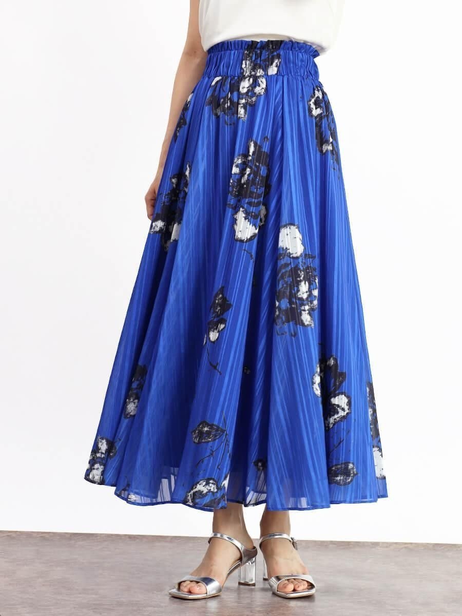 【ヴァン/Vin】のフラワープリントシアースカート インテリア・キッズ・メンズ・レディースファッション・服の通販 founy(ファニー) ファッション Fashion レディースファッション Fashion for Women スカート Skirts コンパクト Compact, Small Size シアー Sheer, See-Through ストライプ Stripe, Striped Pattern フリル Frill, Ruffle フレア Flare, Flared プリント Print, Printed Pattern ランダム Random, Irregular リラックス Relax, Relaxed Fit ロイヤルブルー|ID: prp329100004790107 ipo3291000000035142318