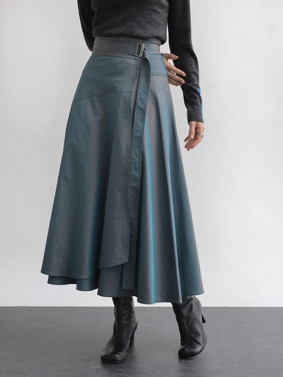 【ラシュッド/LASUD】のラップフレアスカート 人気、トレンドファッション・服の通販 founy(ファニー) 　ファッション　Fashion　レディースファッション　Fashion for Women　スカート　Skirts　Aライン・フレアスカート　A-Line & Flared Skirts　アシンメトリー　Asymmetrical Style　シンプル　Simple, Minimal　なめらか　Smooth, Silky Texture　人気　Popular, Best Seller　フレア　Flare, Flared　ラップ　Wrap, Wrap Design　ランダム　Random, Irregular　ロング　Long, Long-Length　エレガント 上品　Elegant　 other-1|ID: prp329100004790108 ipo3291000000034947228