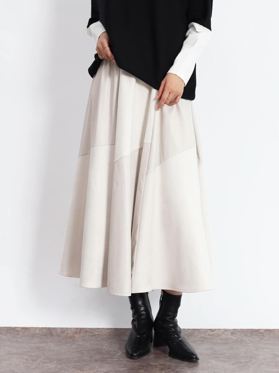 【ヴァン/Vin】のスエード×ヴィーガンレザーランダム切り替えフレアスカート インテリア・キッズ・メンズ・レディースファッション・服の通販 founy(ファニー) ファッション Fashion レディースファッション Fashion for Women スカート Skirts Aライン・フレアスカート A-Line & Flared Skirts エレガント 上品 Elegant カーディガン Cardigan, Knitwear コンパクト Compact, Small Size バランス Balance, Style Balance フレア Flare, Flared リアル Real, Realistic リラックス Relax, Relaxed Fit 軽量 Lightweight, Ultra Light アイボリー|ID: prp329100004790131 ipo3291000000034823587