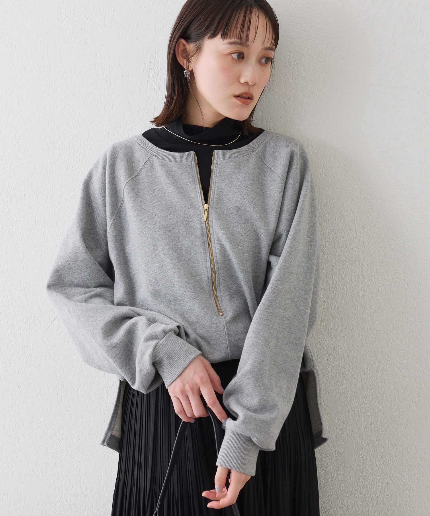 【リヴドロワ/RIVE DROITE】の【新色追加/抜け感◎】ハーフZIPスウェット インテリア・キッズ・メンズ・レディースファッション・服の通販 founy(ファニー) 　ファッション　Fashion　レディースファッション　Fashion for Women　トップス・カットソー　Cut & Sew Tops　レディースパーカー・カジュアルフーディー　Casual Hoodies & Sweatshirts　スウェット・クルーネックトップス　Sweatshirts & Crewnecks / Relaxed Fit Sweat Tops　ジップ　Zip, Zipper　スウェット / スエット　Sweatshirt, Sweatwear　ハーフ　Half, Half-Length　バランス　Balance, Style Balance　再入荷　Restock / Back in Stock　おすすめ　Recommended / Our Picks　グレー|ID: prp329100004790133 ipo3291000000034967780