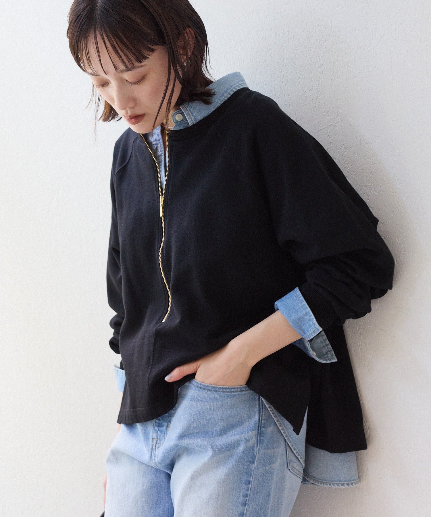 【リヴドロワ/RIVE DROITE】の【新色追加/抜け感◎】ハーフZIPスウェット インテリア・キッズ・メンズ・レディースファッション・服の通販 founy(ファニー) 　ファッション　Fashion　レディースファッション　Fashion for Women　トップス・カットソー　Cut & Sew Tops　レディースパーカー・カジュアルフーディー　Casual Hoodies & Sweatshirts　スウェット・クルーネックトップス　Sweatshirts & Crewnecks / Relaxed Fit Sweat Tops　ジップ　Zip, Zipper　スウェット / スエット　Sweatshirt, Sweatwear　ハーフ　Half, Half-Length　バランス　Balance, Style Balance　再入荷　Restock / Back in Stock　おすすめ　Recommended / Our Picks　ブラック|ID: prp329100004790133 ipo3291000000034967782