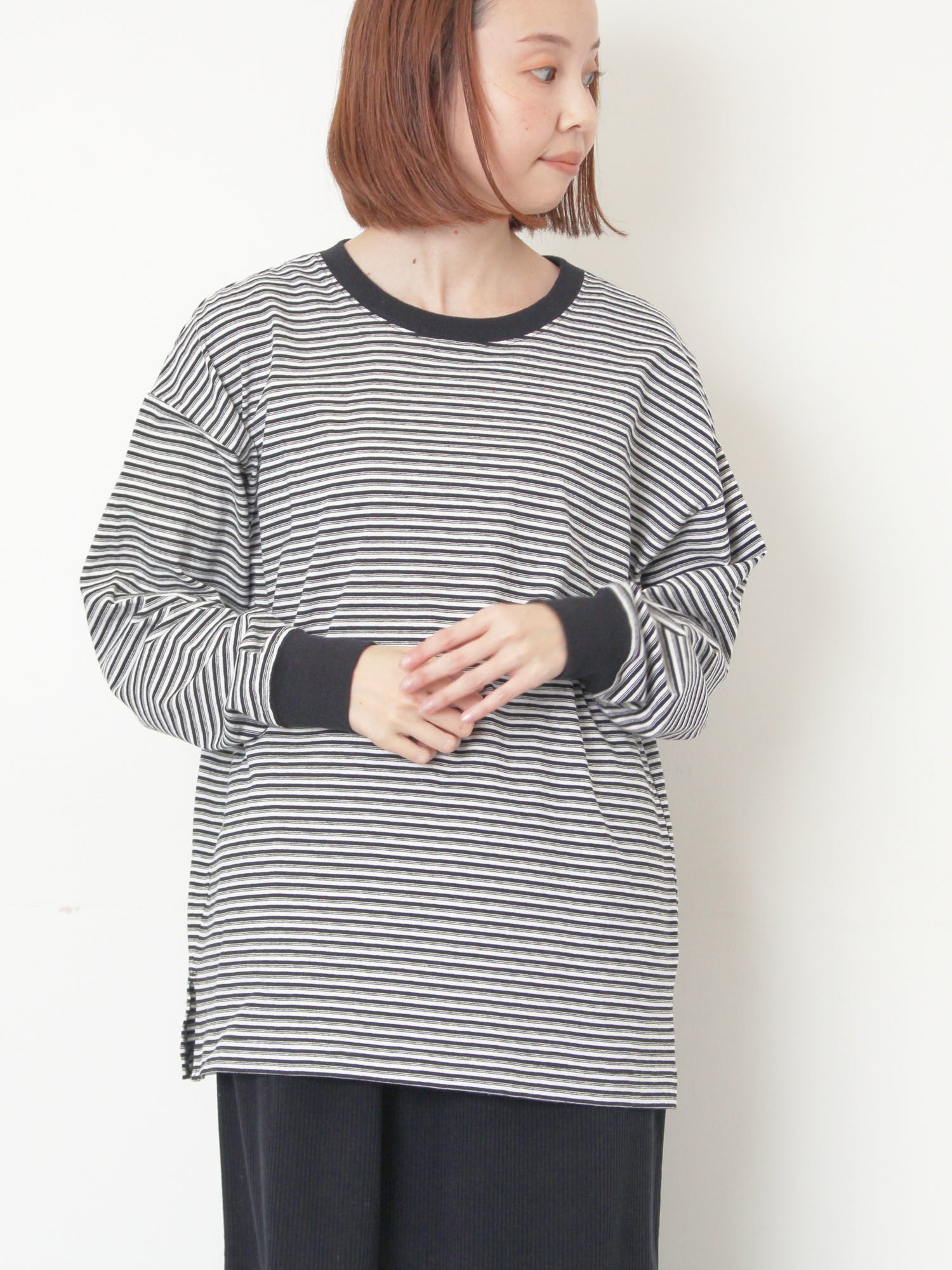 【サマンサモスモス/Samansa Mos2】の天竺ベーシックロンT インテリア・キッズ・メンズ・レディースファッション・服の通販 founy(ファニー) ファッション Fashion レディースファッション Fashion for Women トップス・カットソー Cut & Sew Tops ロングTシャツ・Tシャツ Longline T-Shirts & Tees インナー Innerwear シンプル Simple, Minimal ベーシック Basic, Essential ボトム Bottoms, Lower Wear ブラック|ID: prp329100004790138 ipo3291000000034760591