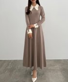 【ジュノア/JUNOAH】のCENEA バイカラーリボンニットワンピース 人気、トレンドファッション・服の通販 founy(ファニー) ファッション Fashion レディースファッション Fashion for Women ワンピース Dresses ニットワンピース Knit Dresses thumbnail グレージュ|ID: prp329100004790157 ipo3291000000034760659