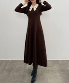 【ジュノア/JUNOAH】のCENEA バイカラーリボンニットワンピース ブラウン|ID: prp329100004790157 ipo3291000000034917300