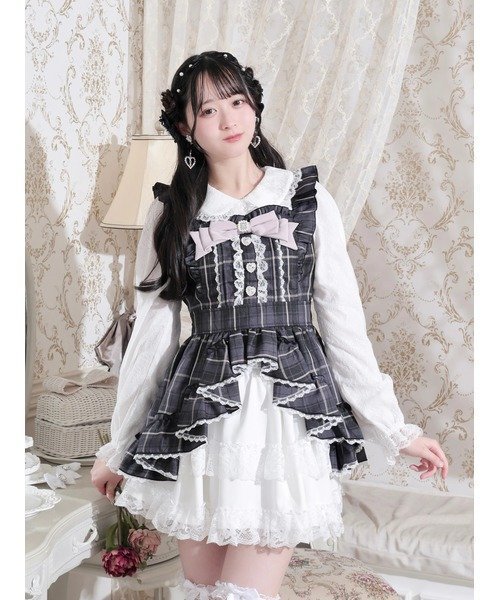 【ノエミ/NOEMIE】のプリンセスフレアドレッシーセットアップ インテリア・キッズ・メンズ・レディースファッション・服の通販 founy(ファニー) 　ファッション　Fashion　レディースファッション　Fashion for Women　セットアップ　Matching Sets　セットアップ　Set-Up, Coordinated Outfit　フリル　Frill, Ruffle　フレア　Flare, Flared　リボン　Ribbon, Bow　レース　Lace, Lace Fabric　濃グレー|ID: prp329100004790171 ipo3291000000035162971