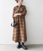 【シップス フォー ウィメン/SHIPS】のSHIPS any 洗濯機可能 チェック Aライン フレア シャツ ワンピース ブラウン|ID: prp329100004790178 ipo3291000000034818918