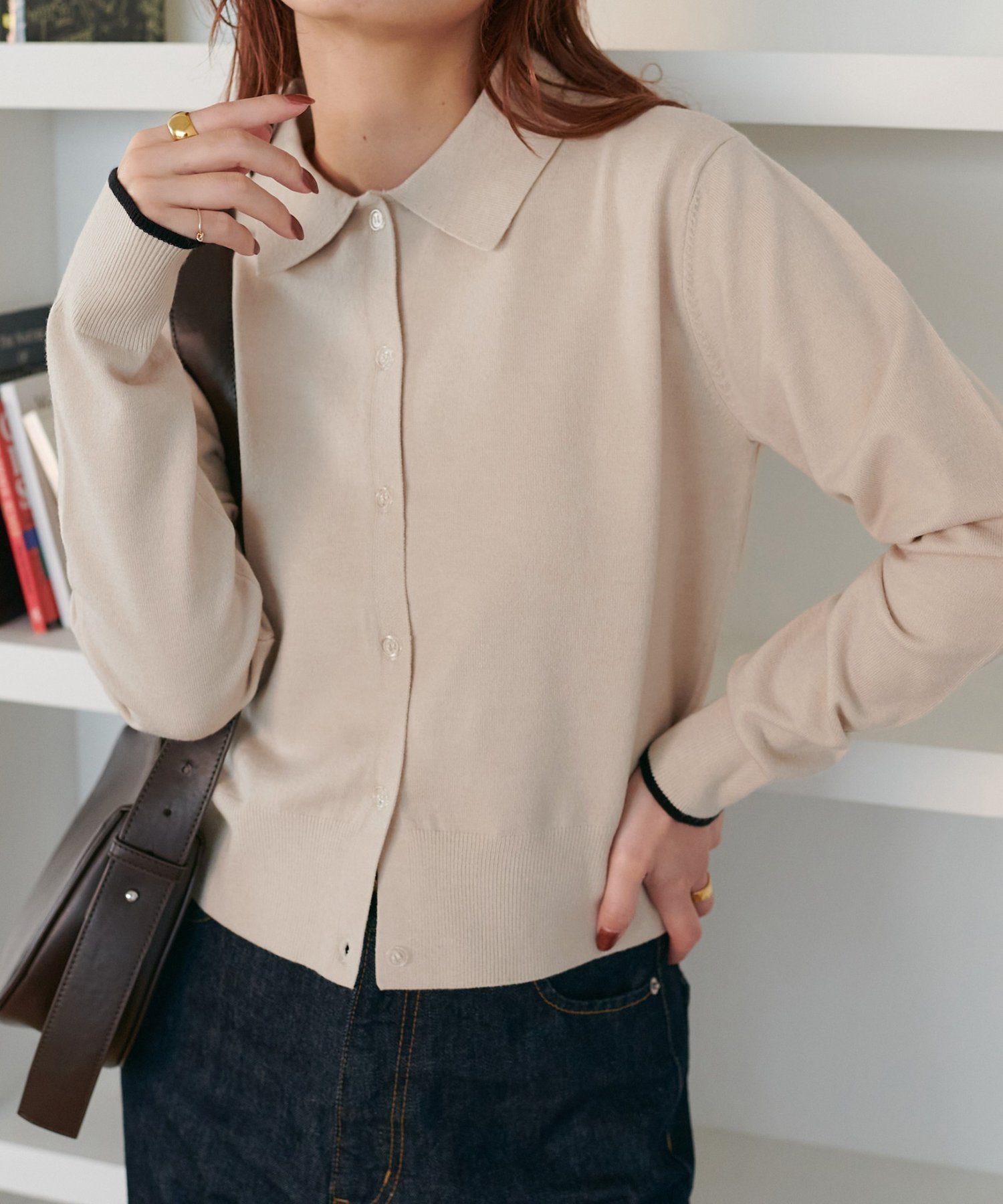 【ディスコート/Discoat】の【リバイバル】モチモチ衿付きカーディガン インテリア・キッズ・メンズ・レディースファッション・服の通販 founy(ファニー) 　ファッション　Fashion　レディースファッション　Fashion for Women　トップス・カットソー　Cut & Sew Tops　カーディガン・羽織り　Layered Style Cardigans　カーディガン　Cardigan, Knitwear　コンパクト　Compact, Small Size　バランス　Balance, Style Balance　羽織　Haori, Light Jacket　ホワイト|ID: prp329100004790201 ipo3291000000034760831