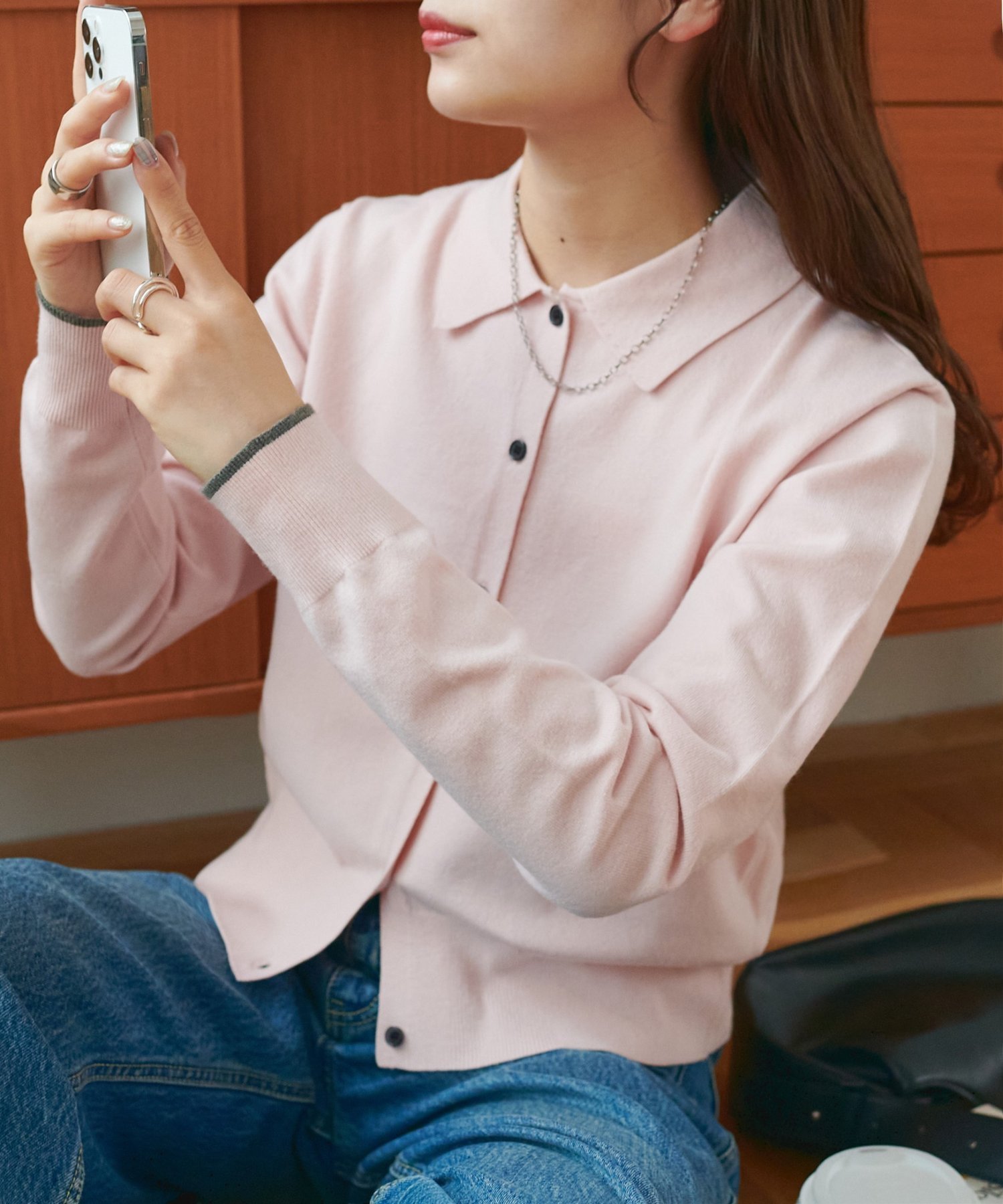 【ディスコート/Discoat】の【リバイバル】モチモチ衿付きカーディガン インテリア・キッズ・メンズ・レディースファッション・服の通販 founy(ファニー) 　ファッション　Fashion　レディースファッション　Fashion for Women　トップス・カットソー　Cut & Sew Tops　カーディガン・羽織り　Layered Style Cardigans　カーディガン　Cardigan, Knitwear　コンパクト　Compact, Small Size　バランス　Balance, Style Balance　羽織　Haori, Light Jacket　ピンクその他1|ID: prp329100004790201 ipo3291000000034760838