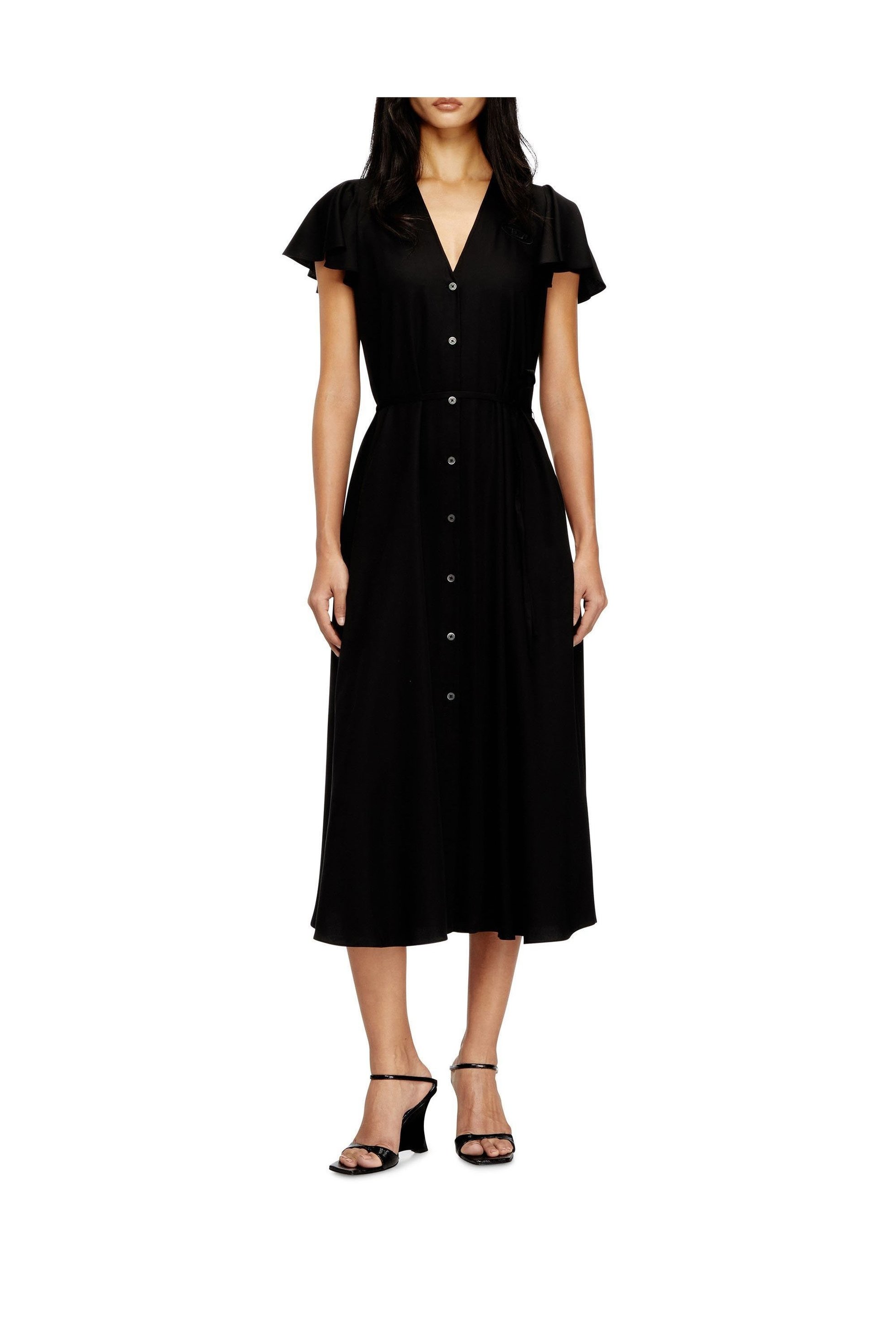 【ディーゼル/DIESEL】のウィメンズ ドレス D-AIKIRI-LONG インテリア・キッズ・メンズ・レディースファッション・服の通販 founy(ファニー) 　ファッション　Fashion　レディースファッション　Fashion for Women　ワンピース　Dresses　フォーマル・パーティードレス・結婚式用ドレス　Elegant & Casual Dresses　なめらか　Smooth, Silky Texture　エレガント 上品　Elegant　サテン　Satin, Glossy Fabric　スニーカー　Sneakers, Trainers　ダウン　Down, Puffer　ドレス　Dress, One-Piece　ドレープ　Drape, Draping Fabric　フリル　Frill, Ruffle　ブラック|ID: prp329100004790240 ipo3291000000034760998