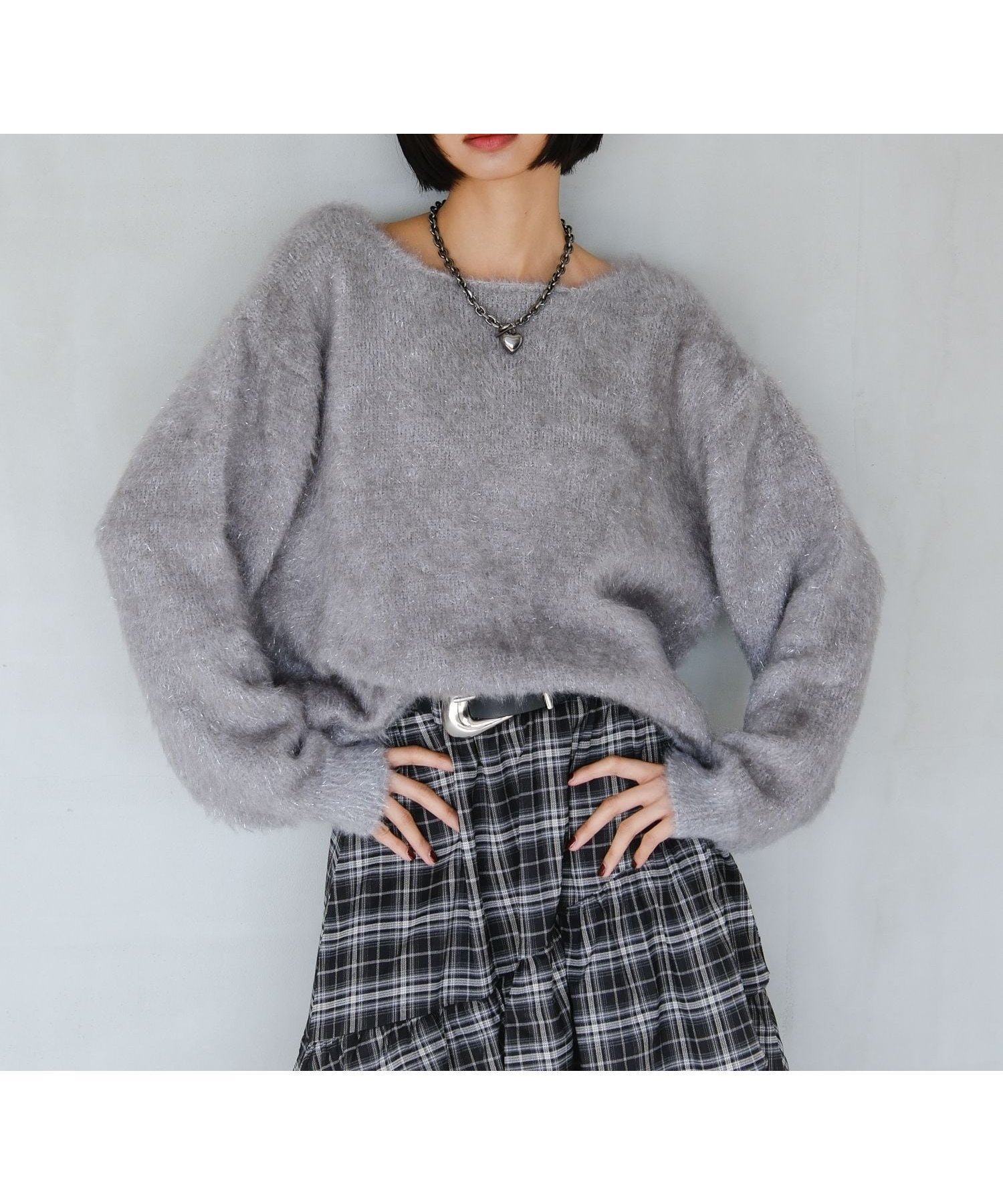 【ページボーイ/PAGEBOY】の【前後2way】ラメキャットヤーン2WAYプルオーバー インテリア・キッズ・メンズ・レディースファッション・服の通販 founy(ファニー) 　ファッション　Fashion　レディースファッション　Fashion for Women　トップス・カットソー　Cut & Sew Tops　カジュアルプルオーバー・ニットトップス　Pullovers & Knit Tops / Casual Pullovers　スタイリッシュ　Stylish, Fashionable　スラックス　Slacks, Dress Pants　デニム　Denim, Jeans Material　トレンド　Trend, Trending Now　定番　Standard, Basic Item　猫　Cat, Kitty　バランス　Balance, Style Balance　フェイクファー　Faux Fur, Imitation Fur　リラックス　Relax, Relaxed Fit　A/W・秋冬　Autumn/Winter　グレー15|ID: prp329100004790263 ipo3291000000034761080