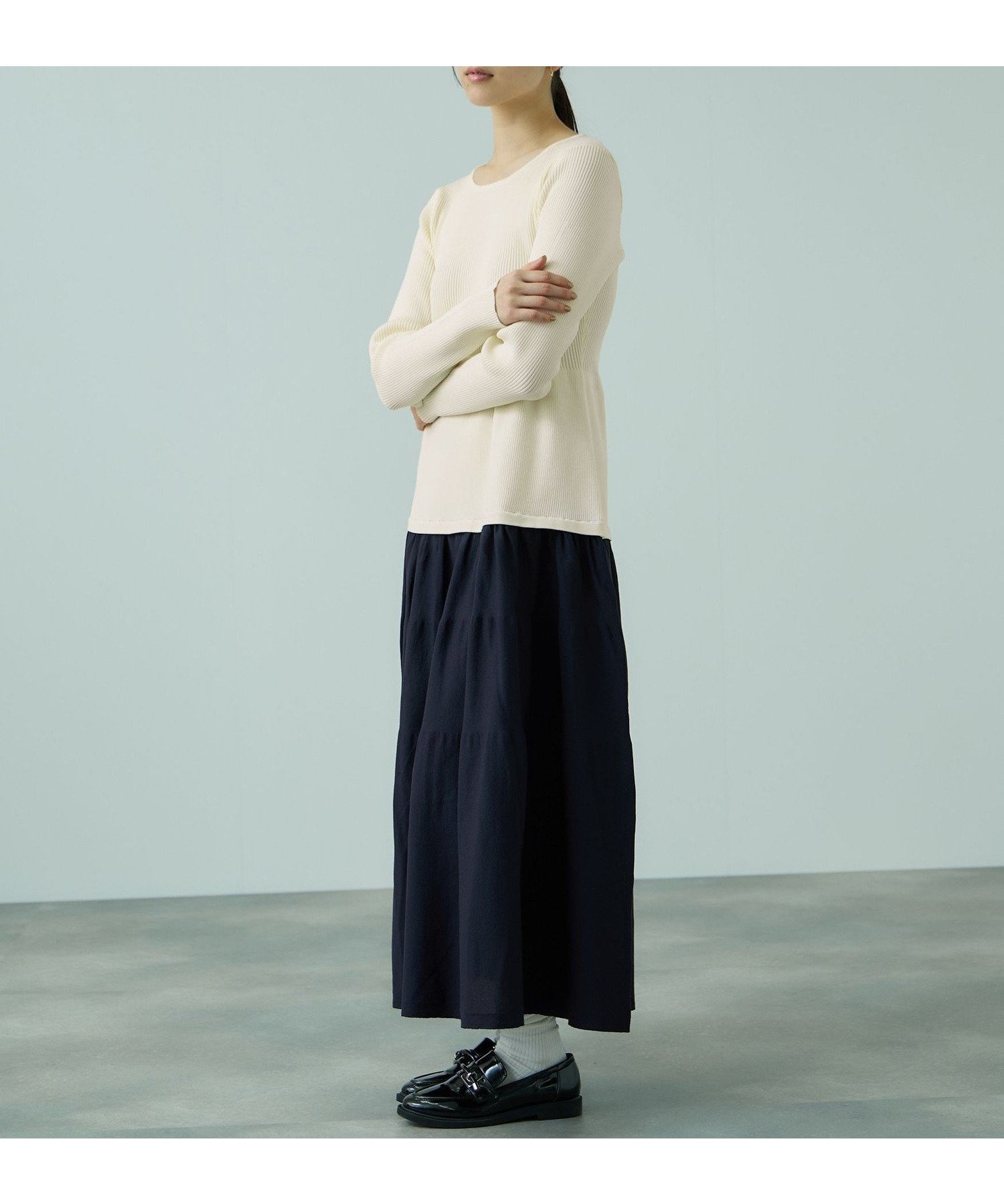 【ビッキー/VICKY】のドッキングライク軽量ニットワンピース≪手洗い可能≫ インテリア・キッズ・メンズ・レディースファッション・服の通販 founy(ファニー) 　ファッション　Fashion　レディースファッション　Fashion for Women　ワンピース　Dresses　ニットワンピース　Knit Dresses　秋　Autumn　軽量　Lightweight, Ultra Light　チュニック　Tunic, Long Top　ドレス　Dress, One-Piece　長袖　Long Sleeve, Full Sleeve　フレア　Flare, Flared　ポケット　Pocket, Pocket Detail　無地　Plain, Solid Color　A/W・秋冬　Autumn/Winter　2025年　2025　2025-2026秋冬・A/W　Autumn/Winter 2025–26 AW25–26　アイボリー|ID: prp329100004790265 ipo3291000000034950989