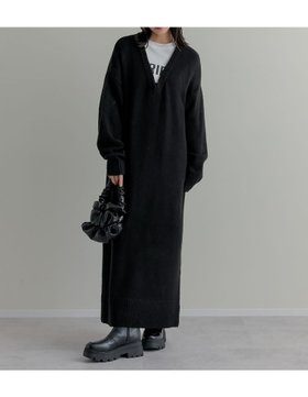 【リエディ/Re:EDIT】のVネックブークレニットワンピース 人気、トレンドファッション・服の通販 founy(ファニー) ファッション Fashion レディースファッション Fashion for Women ワンピース Dresses ニットワンピース Knit Dresses イヤリング Earrings インナー Innerwear エレガント 上品 Elegant 洗える Machine Washable コンパクト Compact, Small Size シンプル Simple, Minimal タートルネック Turtleneck, High Neck ネックレス Necklace, Pendant Necklace バランス Balance, Style Balance ロング Long, Long-Length おすすめ Recommended / Our Picks |ID:prp329100004790268