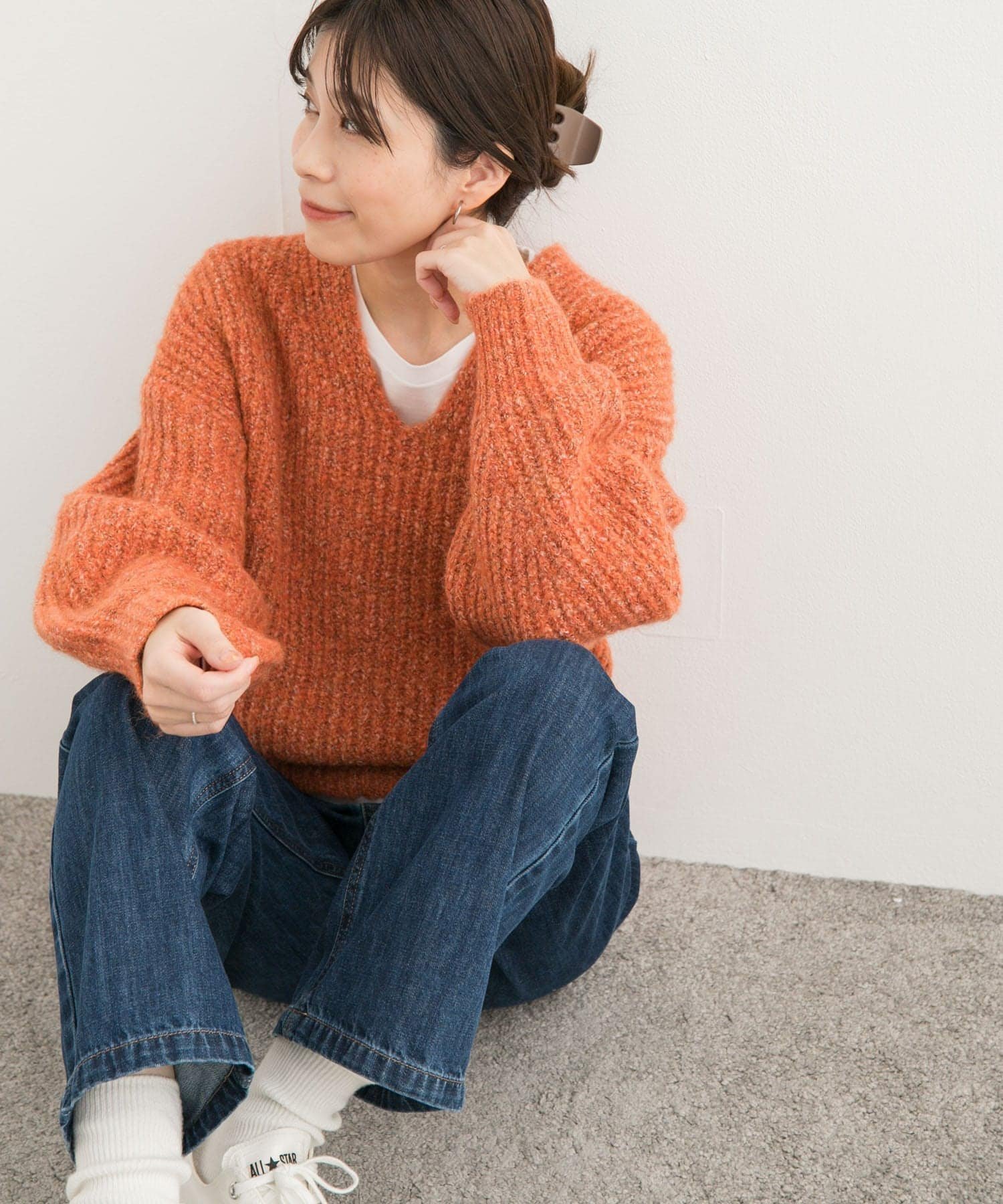 【アーバンリサーチ ドアーズ/URBAN RESEARCH DOORS】のMIXカラーVネックニット インテリア・キッズ・メンズ・レディースファッション・服の通販 founy(ファニー) ファッション Fashion レディースファッション Fashion for Women トップス・カットソー Cut & Sew Tops ニット Knit Tops & Sweaters Vネックトップス V-Neck Tops / V-Cut Neckline Shirts 2024年 2024 2024-2025秋冬・A/W Autumn/Winter 2024–25 AW24–25 冬 Winter / This Winter スリーブ Sleeve, Long Sleeve / Short Sleeve ミドル Middle Length, Mid Height 畦 Ribbed Knit A/W・秋冬 Autumn/Winter ORANGE|ID: prp329100004790271 ipo3291000000034761116