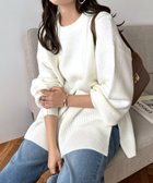 【アンドミー/andme】の天竺編み ボックスシルエット 長袖 ニットトップス オフホワイト|ID: prp329100004790301 ipo3291000000034761240