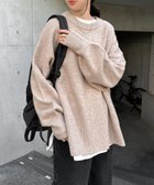 【アンドミー/andme】の天竺編み ボックスシルエット 長袖 ニットトップス ベージュ|ID: prp329100004790301 ipo3291000000034761248