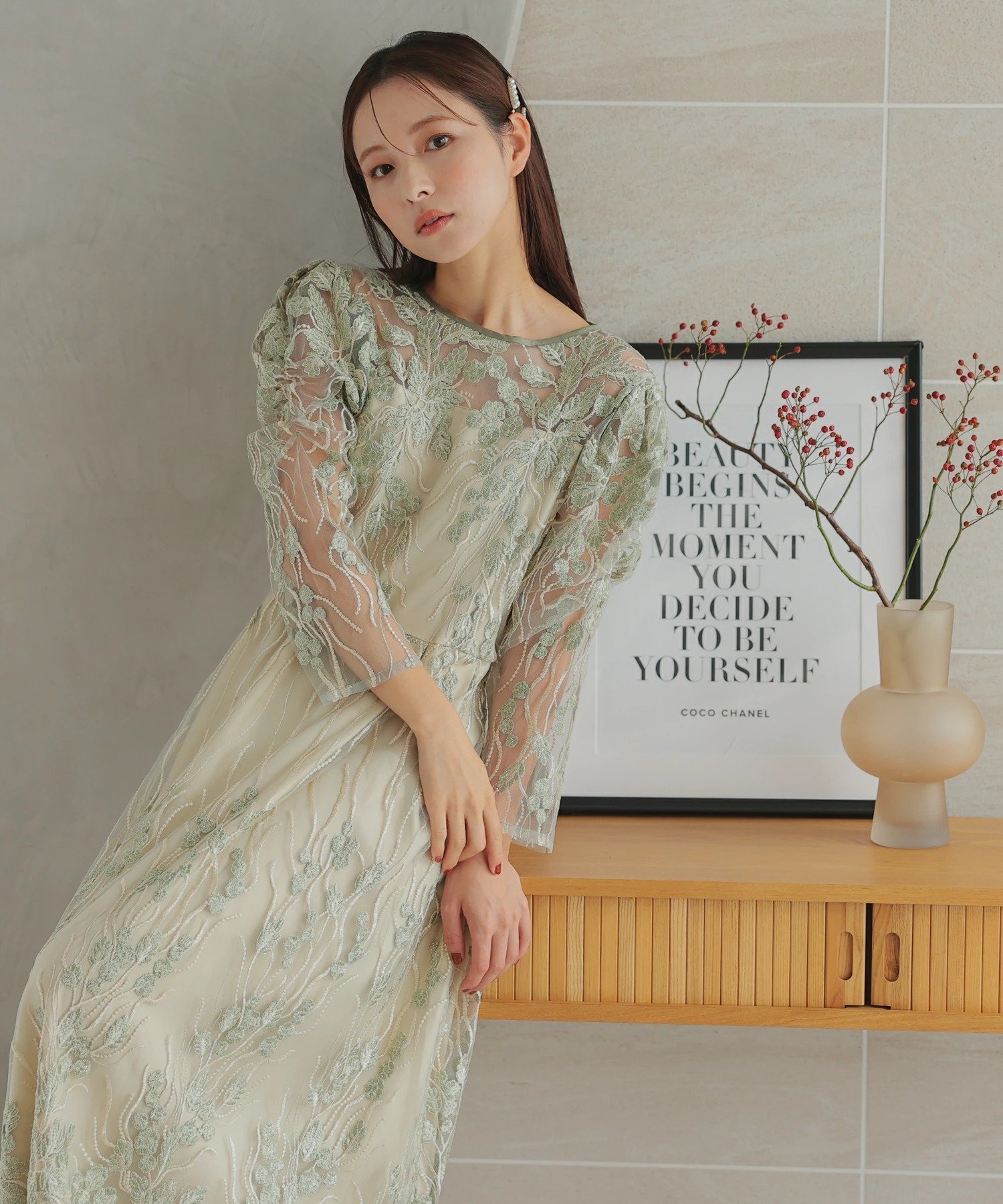 【ハレモード/haremode】のボタニカル柄 パーティードレス 結婚式 ワンピース インテリア・キッズ・メンズ・レディースファッション・服の通販 founy(ファニー) ファッション Fashion レディースファッション Fashion for Women ワンピース Dresses フォーマル・パーティードレス・結婚式用ドレス Elegant & Casual Dresses スカラップ Scallop, Scalloped Edge ドレス Dress, One-Piece ボタニカル Botanical, Floral Pattern リーフ Leaf, Botanical Leaf おすすめ Recommended / Our Picks 結婚式 Wedding カーキ|ID: prp329100004790309 ipo3291000000034761281