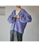 【レプシィム ローリーズファーム/LEPSIM LOWRYS FARM】の7ゲージスケッチラインカーディガン パープル94|ID: prp329100004790428 ipo3291000000034761809