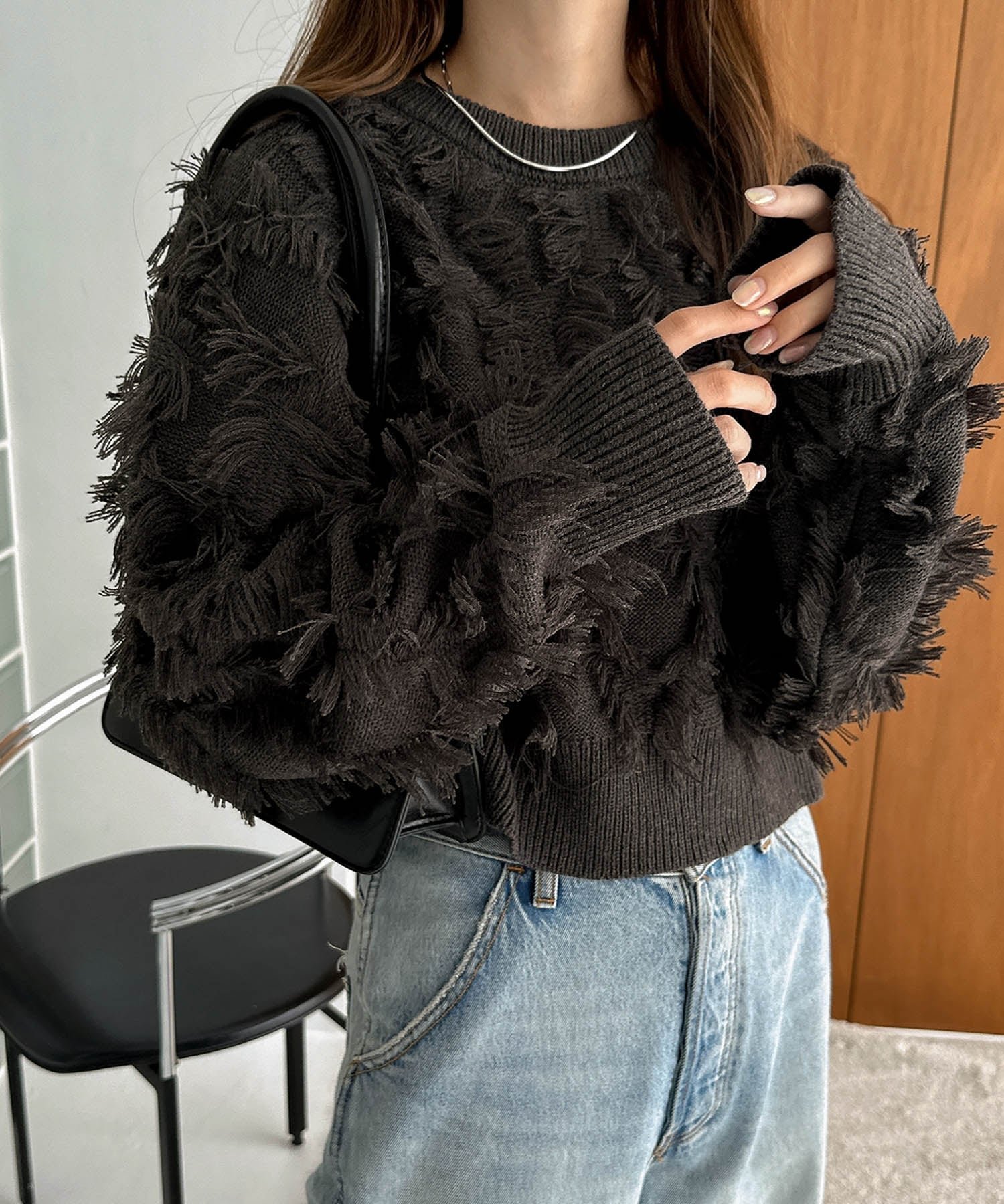 【アンドミー/andme】のカットフリンジ ニット トップス インテリア・キッズ・メンズ・レディースファッション・服の通販 founy(ファニー) ファッション Fashion レディースファッション Fashion for Women トップス・カットソー Cut & Sew Tops ニット Knit Tops & Sweaters おすすめ Recommended / Our Picks アクリル Acrylic Material トレンド Trend, Trending Now ボトム Bottoms, Lower Wear 今季 This Season, Current Season グレー|ID: prp329100004790438 ipo3291000000034761872