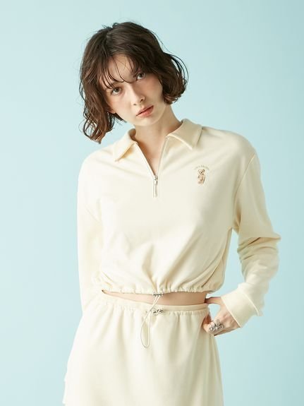 【リリーブラウン/Lily Brown】の【WEB限定カラー】Lily Bearハーフジップクロップドスウェット インテリア・キッズ・メンズ・レディースファッション・服の通販 founy(ファニー) 　ファッション　Fashion　レディースファッション　Fashion for Women　トップス・カットソー　Cut & Sew Tops　レディースパーカー・カジュアルフーディー　Casual Hoodies & Sweatshirts　スウェット・クルーネックトップス　Sweatshirts & Crewnecks / Relaxed Fit Sweat Tops　キャラクター　Character, Licensed Characters　コンパクト　Compact, Small Size　スマート　Smart, Elegant　バランス　Balance, Style Balance　ポロシャツ　Polo Shirt, Collared Tee　IVR[003]|ID: prp329100004790453 ipo3291000000034761938