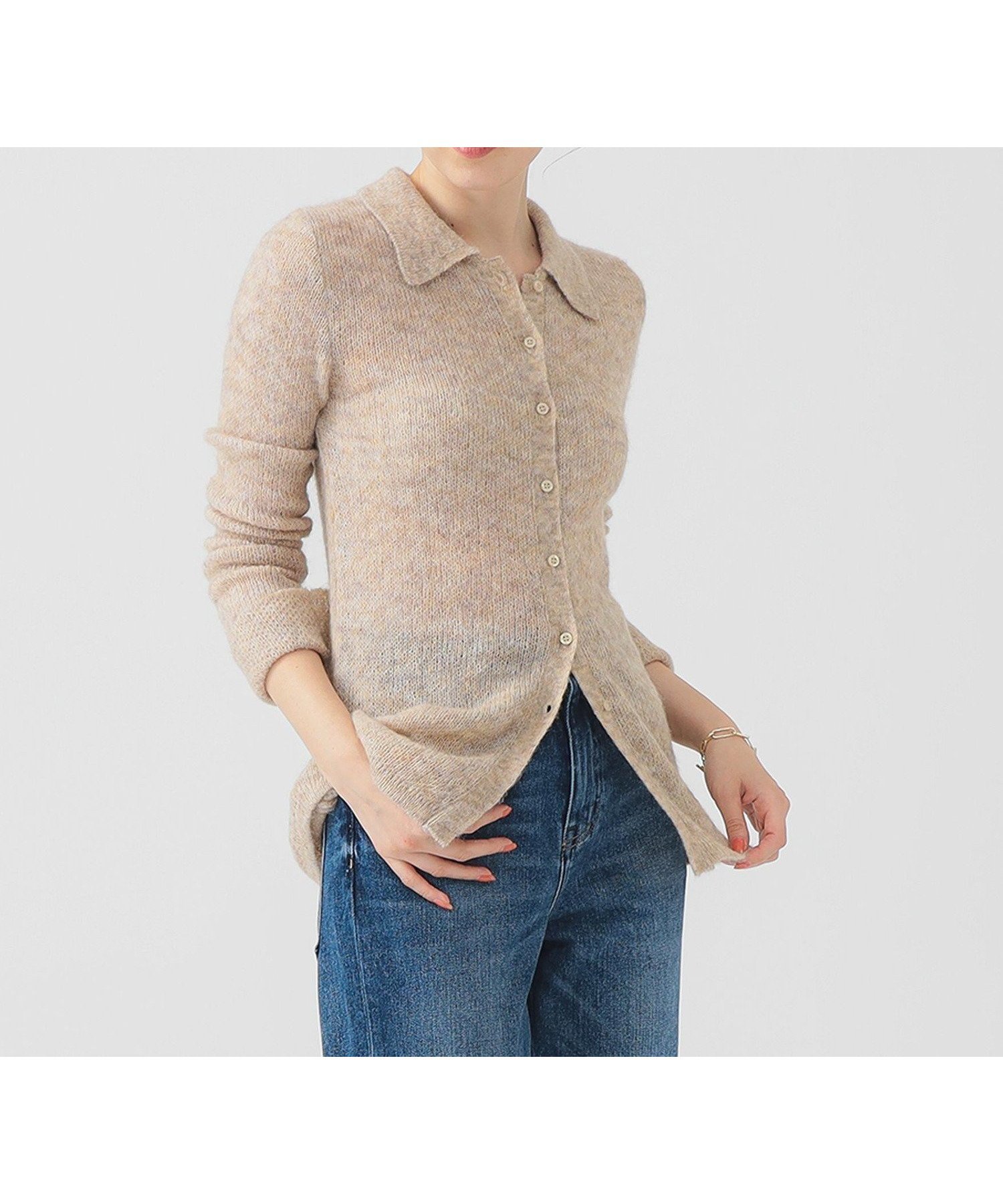 【ビーミングライフストアバイビームス/B:MING LIFE STORE by BEAMS】の【12/4新規値下げ】モヘヤ混 ポロ ニット 25AW 秋冬 カーディガン インテリア・キッズ・メンズ・レディースファッション・服の通販 founy(ファニー) 　ファッション　Fashion　レディースファッション　Fashion for Women　トップス・カットソー　Cut & Sew Tops　ニット　Knit Tops & Sweaters　カーディガン・羽織り　Layered Style Cardigans　カーディガン　Cardigan, Knitwear　シアー　Sheer, See-Through　スラックス　Slacks, Dress Pants　スリット　Slit, Slit Detail　フロント　Front, Front Design　ワイド　Wide, Wide Fit　A/W・秋冬　Autumn/Winter　再入荷　Restock / Back in Stock　おすすめ　Recommended / Our Picks　2025年　2025　2025-2026秋冬・A/W　Autumn/Winter 2025–26 AW25–26　BEIGE|ID: prp329100004790456 ipo3291000000034761961