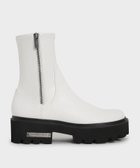 【チャールズ アンド キース/CHARLES & KEITH】のサイドジップ アンクルブーツ 人気、トレンドファッション・服の通販 founy(ファニー) ファッション Fashion レディースファッション Fashion for Women アンクル Ankle-Length Design サイドジップ Side Zip, Side Zipper シンプル Simple, Minimal ストレッチ Stretch, Stretchy Fabric フェイクレザー Faux Leather, PU Leather フェミニン Feminine, Girly フラット Flat, Flat Shoes 厚底 Platform Shoes thumbnail White|ID: prp329100004790503 ipo3291000000034878993