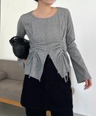 【カプリシューレマージュ/CAPRICIEUX LEMAGE】のドロストリブTシャツ 人気、トレンドファッション・服の通販 founy(ファニー) ファッション Fashion レディースファッション Fashion for Women トップス・カットソー Cut & Sew Tops シャツ・ブラウス・オフィスカジュアル Elegant Blouses & Button-Ups ロングTシャツ・Tシャツ Longline T-Shirts & Tees おすすめ Recommended / Our Picks インナー Innerwear カットソー Cut and Sewn Top ジャケット Jacket, Outerwear デニム Denim, Jeans Material バランス Balance, Style Balance フロント Front, Front Design ボトム Bottoms, Lower Wear ワイド Wide, Wide Fit thumbnail グレー|ID: prp329100004790554 ipo3291000000034835403