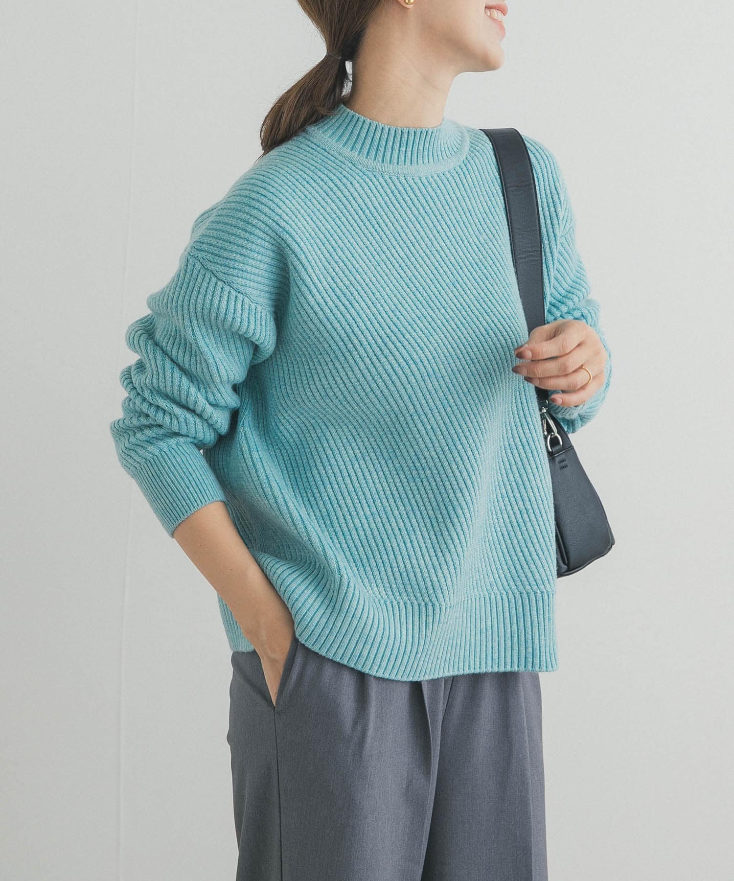 【アーバンリサーチ ドアーズ/URBAN RESEARCH DOORS】のツイル編みKNIT インテリア・キッズ・メンズ・レディースファッション・服の通販 founy(ファニー) ファッション Fashion レディースファッション Fashion for Women トップス・カットソー Cut & Sew Tops ニット Knit Tops & Sweaters 2025年 2025 2025-2026秋冬・A/W Autumn/Winter 2025–26 AW25–26 冬 Winter / This Winter スリット Slit, Slit Detail ツイル Twist, Twisted Detail ハイネック High Neck, Mock Neck ミックス Mix, Mixed Style A/W・秋冬 Autumn/Winter ミント|ID: prp329100004790562 ipo3291000000034762371