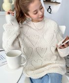 【モーメントプラス/moment+ / MEN】のモヘア混ハート柄透かし編みニットプルオーバー アイボリー|ID: prp329100004790568 ipo3291000000034762394