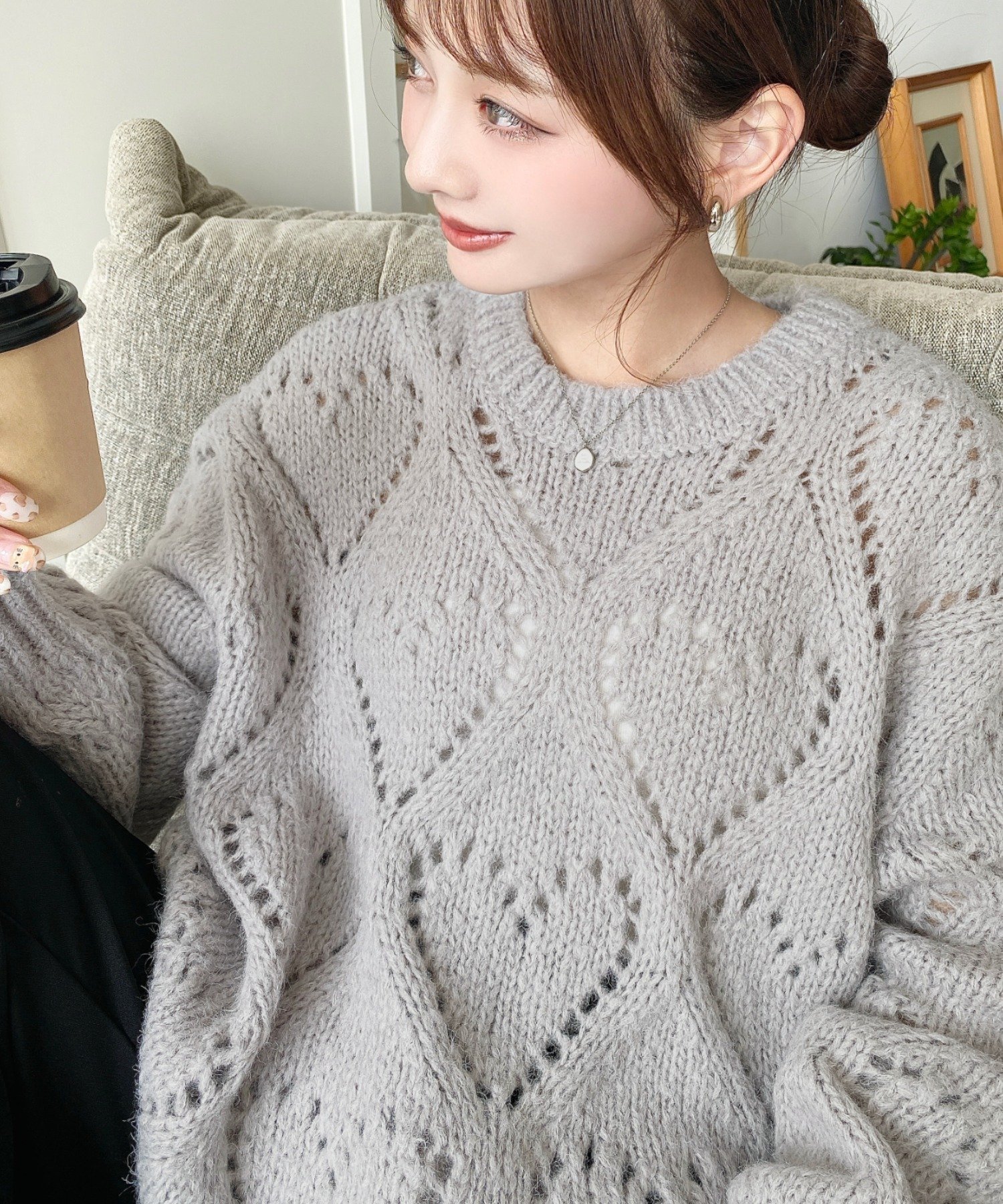 【モーメントプラス/moment+ / MEN】のモヘア混ハート柄透かし編みニットプルオーバー インテリア・キッズ・メンズ・レディースファッション・服の通販 founy(ファニー) 　ファッション　Fashion　メンズファッション　Fashion for Men　トップス・カットソー　Cut & Sew Tops　ニット・セーター / 定番トップス　Knit Tops & Sweaters　アクリル　Acrylic Material　インナー　Innerwear　ガーリー　Girly, Feminine Style　キャミ　Camisole, Cami Top　スラックス　Slacks, Dress Pants　透かし　Cut-Out, Lacework　デニム　Denim, Jeans Material　トレンド　Trend, Trending Now　パターン　Pattern, Design Print　フェミニン　Feminine, Girly　フレア　Flare, Flared　ベーシック　Basic, Essential　マーメイド　Mermaid, Fishtail Silhouette　ロング　Long, Long-Length　再入荷　Restock / Back in Stock　プチプライス・低価格　Affordable / Budget Price　おすすめ　Recommended / Our Picks　グレー|ID: prp329100004790568 ipo3291000000034762396