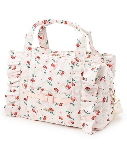 【ナルミヤ オンライン/NARUMIYA ONELINE / KIDS】の【Cath Kidston】マザーズバッグ ショルダー付 インテリア・キッズ・メンズ・レディースファッション・服の通販 founy(ファニー) 　ファッション　Fashion　キッズファッション　Fashion for Kids　春　Spring　コレクション　Collection, Seasonal Line　軽量　Lightweight, Ultra Light　ショルダー　Shoulder, Shoulder Strap　チェリー　Cherry, Cherry Pattern　手描き　Hand-Drawn, Illustrated　フラワー　Flower, Floral　ポーチ　Pouch, Small Case　S/S・春夏　SS, Spring/Summer, Warm Season　再入荷　Restock / Back in Stock　夏　Summer　旅行　Travel　オフ ホワイト|ID: prp329100004790646 ipo3291000000035063833