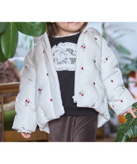 【ナルミヤ オンライン/NARUMIYA ONELINE / KIDS】の【リンク/洗える】刺しゅう中綿ジャケット 人気、トレンドファッション・服の通販 founy(ファニー) ファッション Fashion キッズファッション Fashion for Kids アウター Coat Outerwear /Kids ジャケット Jacket, Outerwear スーツ Suit, Formalwear ベビー Baby, Babywear ポケット Pocket, Pocket Detail モチーフ Motif, Design Theme 洗える Machine Washable |ID:prp329100004790652
