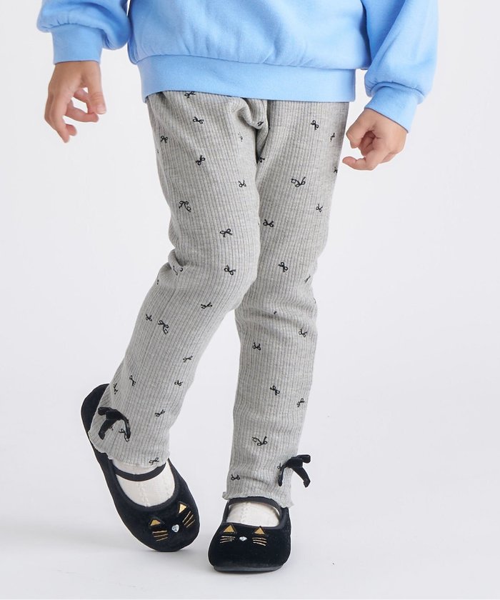 【エフオー オンラインストア/F.O.Online Store / KIDS】のリボン裏起毛リブレギンス/7days Style インテリア・キッズ・メンズ・レディースファッション・服の通販 founy(ファニー) https://founy.com/ ファッション Fashion キッズファッション Fashion for Kids リボン Ribbon, Bow レギンス Leggings, Stretch Pants |ID: prp329100004790685 ipo3291000000034762946