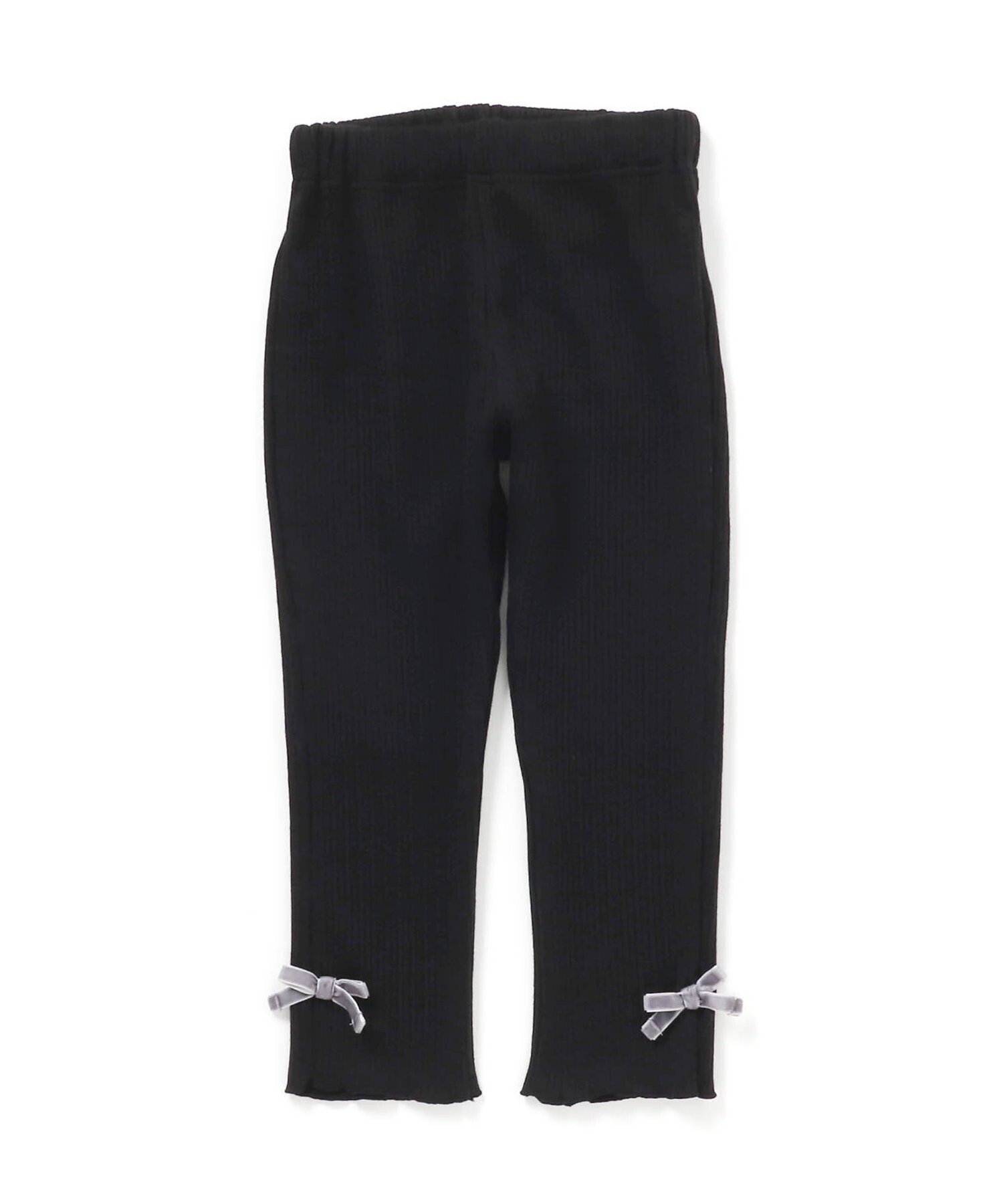 【エフオー オンラインストア/F.O.Online Store / KIDS】のリボン裏起毛リブレギンス/7days Style インテリア・キッズ・メンズ・レディースファッション・服の通販 founy(ファニー) 　ファッション　Fashion　キッズファッション　Fashion for Kids　リボン　Ribbon, Bow　レギンス　Leggings, Stretch Pants　ブラック|ID: prp329100004790685 ipo3291000000034762954