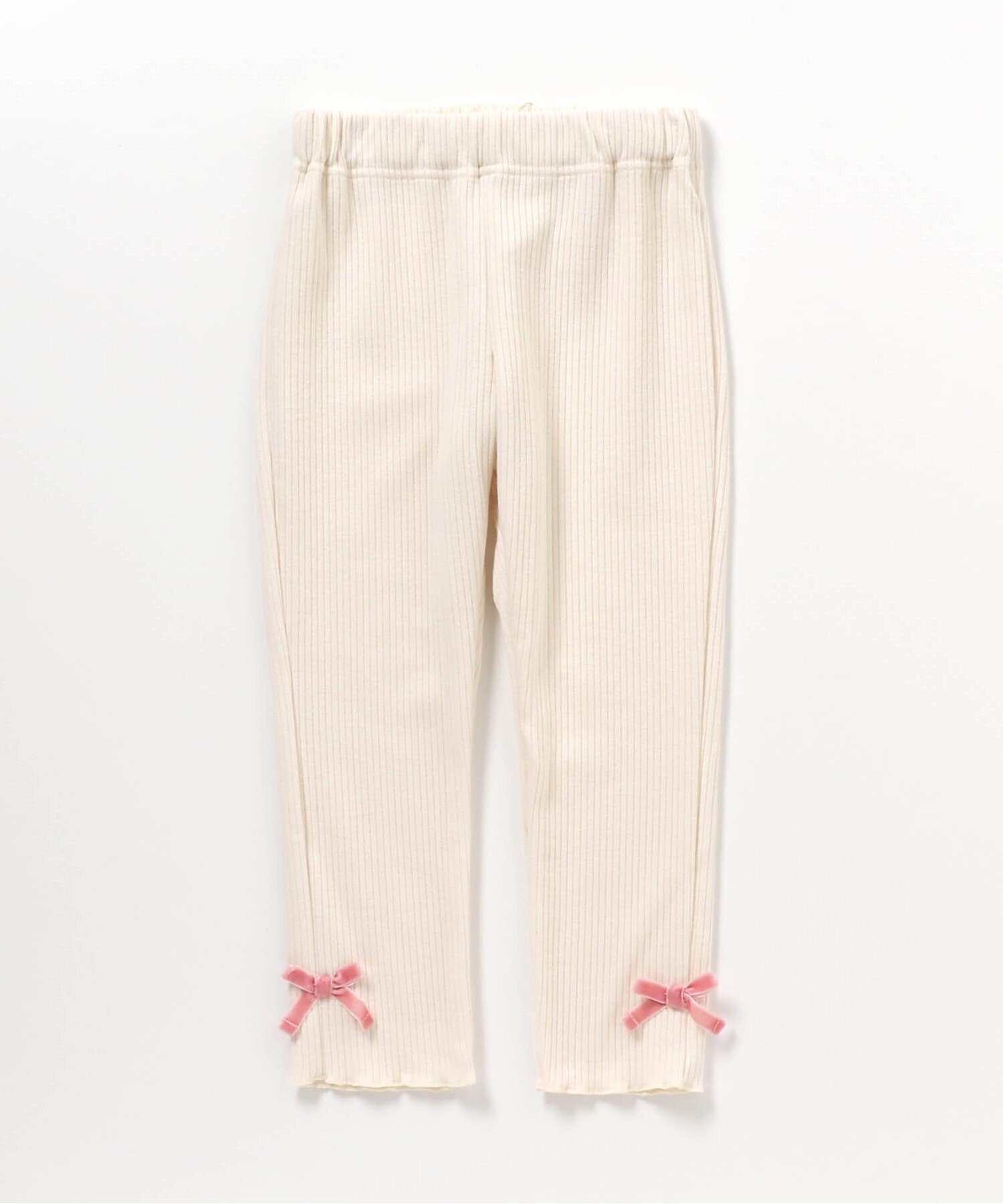 【エフオー オンラインストア/F.O.Online Store / KIDS】のリボン裏起毛リブレギンス/7days Style インテリア・キッズ・メンズ・レディースファッション・服の通販 founy(ファニー) 　ファッション　Fashion　キッズファッション　Fashion for Kids　リボン　Ribbon, Bow　レギンス　Leggings, Stretch Pants　アイボリー|ID: prp329100004790685 ipo3291000000034762956