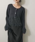 【センスオブプレイス/SENSE OF PLACE by URBAN RESEARCH】のフェザーフリンジセーター 人気、トレンドファッション・服の通販 founy(ファニー) ファッション Fashion レディースファッション Fashion for Women 2025年 2025 2025-2026秋冬・A/W Autumn/Winter 2025–26 AW25–26 冬 Winter / This Winter カーディガン Cardigan, Knitwear トレンド Trend, Trending Now ドッキング Docking, Mixed Material フェザー Feather, Feather Detail フリンジ Fringe, Tassel A/W・秋冬 Autumn/Winter thumbnail CHARCOAL|ID: prp329100004790687 ipo3291000000034917795