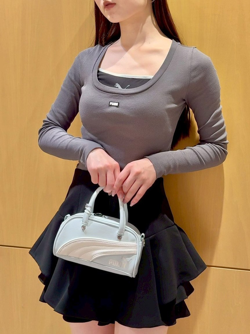 【スナイデル/SNIDEL】の【SNIDEL×PUMA】レイヤードカットソー インテリア・キッズ・メンズ・レディースファッション・服の通販 founy(ファニー) 　ファッション　Fashion　レディースファッション　Fashion for Women　トップス・カットソー　Cut & Sew Tops　カットソー・ベーシックTシャツ　Cut-and-Sewn Tops / Stretch Tees & Basics　インナー　Innerwear　ウェーブ　Wavy Pattern　カットソー　Cut and Sewn Top　コレクション　Collection, Seasonal Line　ストレッチ　Stretch, Stretchy Fabric　ストレート　Straight, Straight Cut　スペシャル　Special, Limited Edition　スポーツ　Sports, Activewear　スポーティ　Sporty, Casual Athletic　スマート　Smart, Elegant　デコルテ　Décolleté, Neckline　フィット　Fit, Slim Fit　フロント　Front, Front Design　ヨガ　Yoga, Yoga Wear　ラップ　Wrap, Wrap Design　ワーク　Workwear, Utility Style　おすすめ　Recommended / Our Picks　GRY[006]|ID: prp329100004790695 ipo3291000000035217622