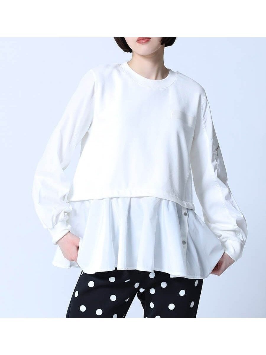 【ラシュッド/LASUD】のサイドボタンフレアヘムカットソー インテリア・キッズ・メンズ・レディースファッション・服の通販 founy(ファニー) ファッション Fashion レディースファッション Fashion for Women トップス・カットソー Cut & Sew Tops カットソー・ベーシックTシャツ Cut-and-Sewn Tops / Stretch Tees & Basics スウェット / スエット Sweatshirt, Sweatwear セットアップ Set-Up, Coordinated Outfit ペプラム Peplum, Flared Hem モノトーン Monotone, Black and White オフホワイト|ID: prp329100004790697 ipo3291000000034763018