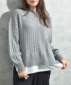 【インタープラネット/INTERPLANET】のケーブル柄裾異素材ドッキングクルーネックプルオーバー グレー|ID: prp329100004790753 ipo3291000000034763251