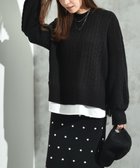 【インタープラネット/INTERPLANET】のケーブル柄裾異素材ドッキングクルーネックプルオーバー ブラック|ID: prp329100004790753 ipo3291000000034763252