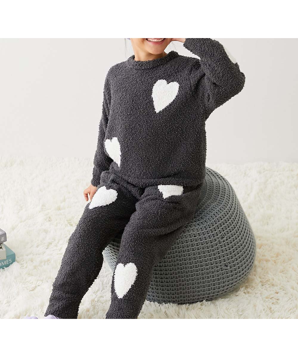 【デビロック/devirock / KIDS】の【親子リンク】マシュマロタッチ パジャマ 長袖パジャマ ルームウェア 長袖 25AW インテリア・キッズ・メンズ・レディースファッション・服の通販 founy(ファニー) 　ファッション　Fashion　キッズファッション　Fashion for Kids　長袖　Long Sleeve, Full Sleeve　パジャマ　Pajamas, Sleepwear　2025年　2025　2025-2026秋冬・A/W　Autumn/Winter 2025–26 AW25–26　004-ハート-スミクロ|ID: prp329100004790777 ipo3291000000034763346