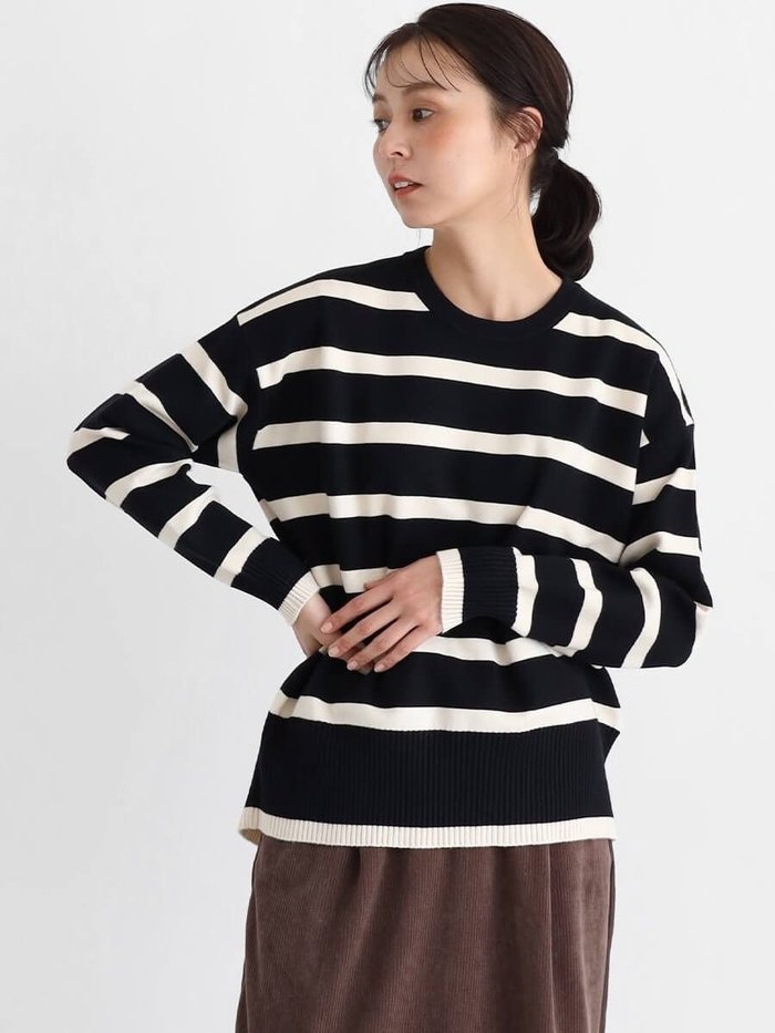 【ラシュッド/LASUD】のクルーネックボーダーニット インテリア・キッズ・メンズ・レディースファッション・服の通販 founy(ファニー) https://founy.com/ ファッション Fashion レディースファッション Fashion for Women トップス・カットソー Cut & Sew Tops ニット Knit Tops & Sweaters シンプル Simple, Minimal バランス Balance, Style Balance ボーダー Border, Stripe リラックス Relax, Relaxed Fit ワイド Wide, Wide Fit |ID: prp329100004790785 ipo3291000000034763381