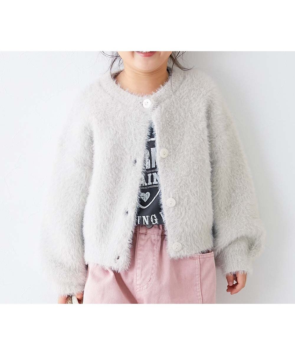 【デビロック/devirock / KIDS】の洗える ふわふわ シャギーカーディガン カーディガン トップス 25AW インテリア・キッズ・メンズ・レディースファッション・服の通販 founy(ファニー) ファッション Fashion キッズファッション Fashion for Kids トップス・カットソー Cut & Sew Tops 洗える Machine Washable カーディガン Cardigan, Knitwear シンプル Simple, Minimal ストレッチ Stretch, Stretchy Fabric ミニスカート Mini Skirt, Short Skirt ロング Long, Long-Length おすすめ Recommended / Our Picks 2025年 2025 2025-2026秋冬・A/W Autumn/Winter 2025–26 AW25–26 グレー|ID: prp329100004790840 ipo3291000000034763629