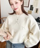 【モーメントプラス/moment+ / MEN】のパールリボンパーツ付きショート丈もちもちニットプルオーバー アイボリー|ID: prp329100004790904 ipo3291000000034763910