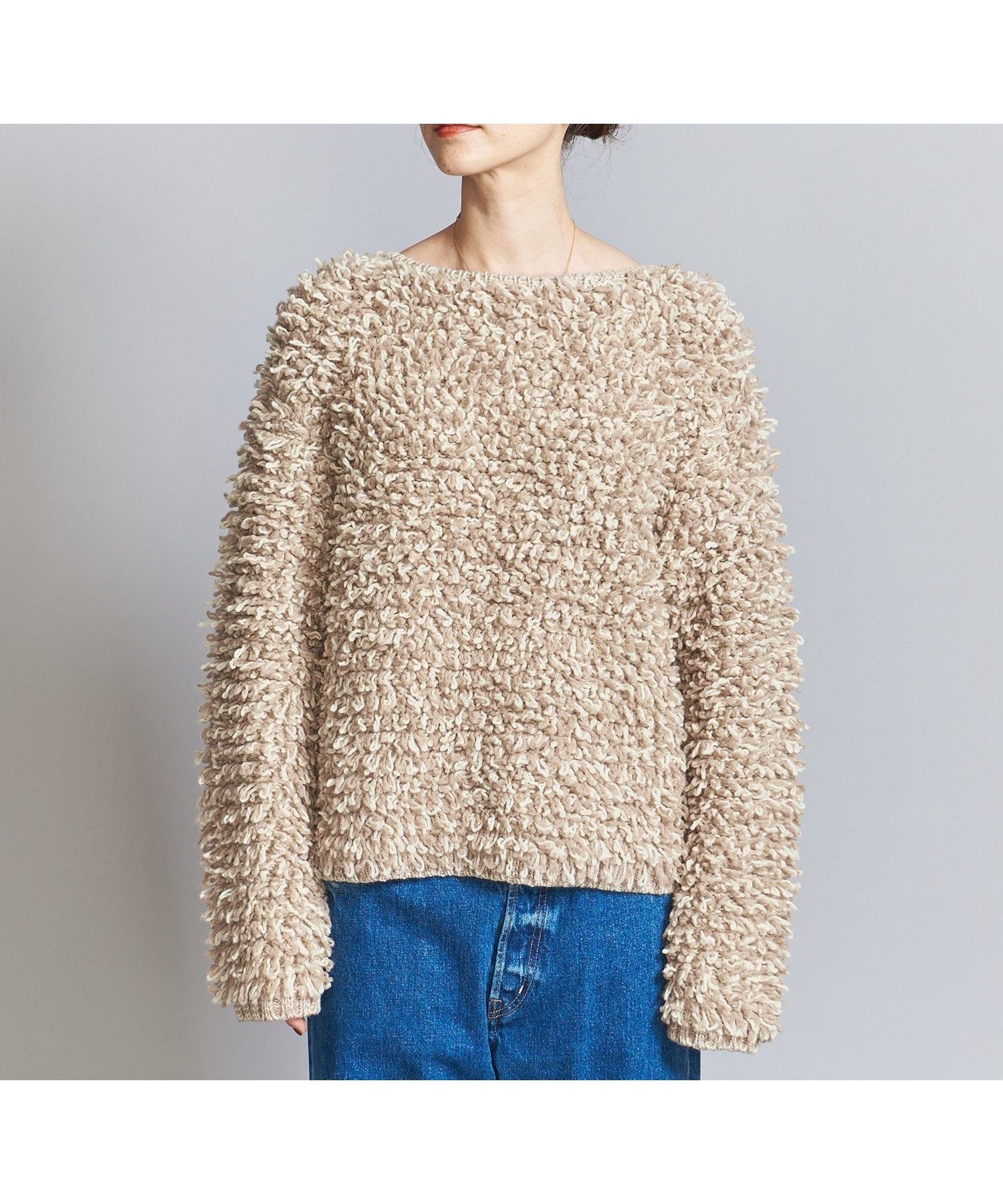 【ユナイテッドアローズ/UNITED ARROWS】のループニット プルオーバー/ブラック インテリア・キッズ・メンズ・レディースファッション・服の通販 founy(ファニー) 　ファッション　Fashion　レディースファッション　Fashion for Women　トップス・カットソー　Cut & Sew Tops　ニット　Knit Tops & Sweaters　カジュアルプルオーバー・ニットトップス　Pullovers & Knit Tops / Casual Pullovers　シンプル　Simple, Minimal　スラックス　Slacks, Dress Pants　デニム　Denim, Jeans Material　ミックス　Mix, Mixed Style　ループ　Loop, Loop Knit　冬　Winter / This Winter　アウトレット　Outlet / Clearance　BEIGE|ID: prp329100004790925 ipo3291000000034763996