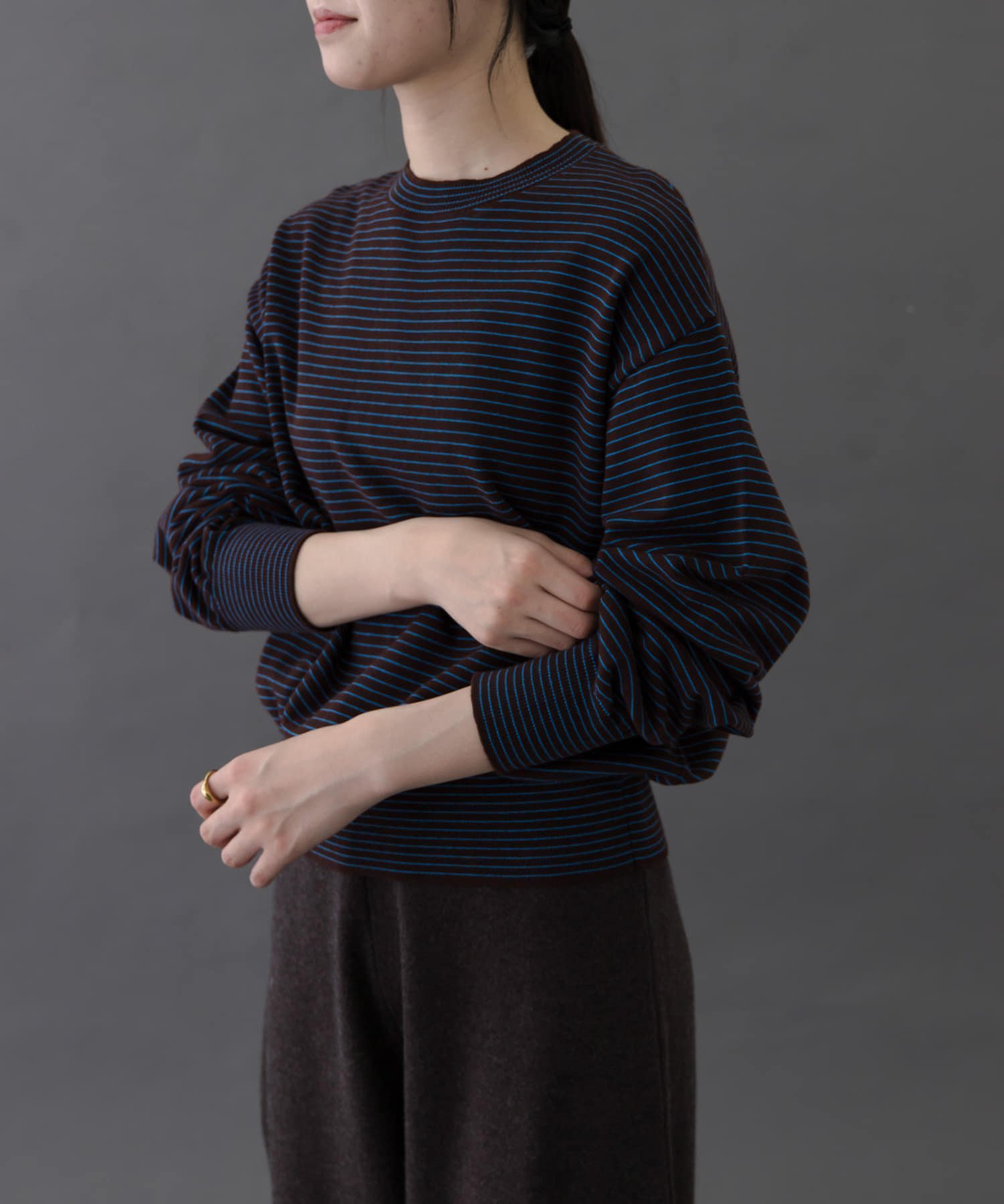 【アーバンリサーチ ドアーズ/URBAN RESEARCH DOORS】のFORK SPOON ボーダークルーネックニット インテリア・キッズ・メンズ・レディースファッション・服の通販 founy(ファニー) ファッション Fashion レディースファッション Fashion for Women トップス・カットソー Cut & Sew Tops ニット Knit Tops & Sweaters 2025年 2025 2025-2026秋冬・A/W Autumn/Winter 2025–26 AW25–26 冬 Winter / This Winter スウェット / スエット Sweatshirt, Sweatwear ベーシック Basic, Essential ボーダー Border, Stripe ワイド Wide, Wide Fit 定番 Standard, Basic Item A/W・秋冬 Autumn/Winter BRNxBLU|ID: prp329100004790931 ipo3291000000034764019